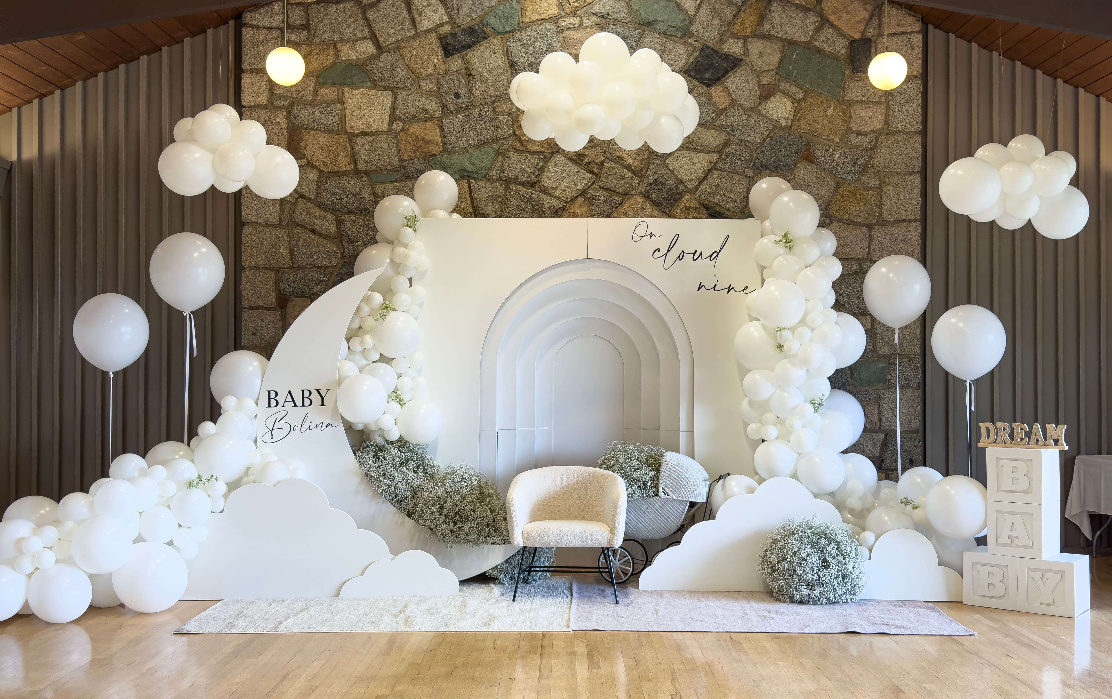 Garden-inspired floral and balloon setup by Big Little Creations for a Metro Vancouver event