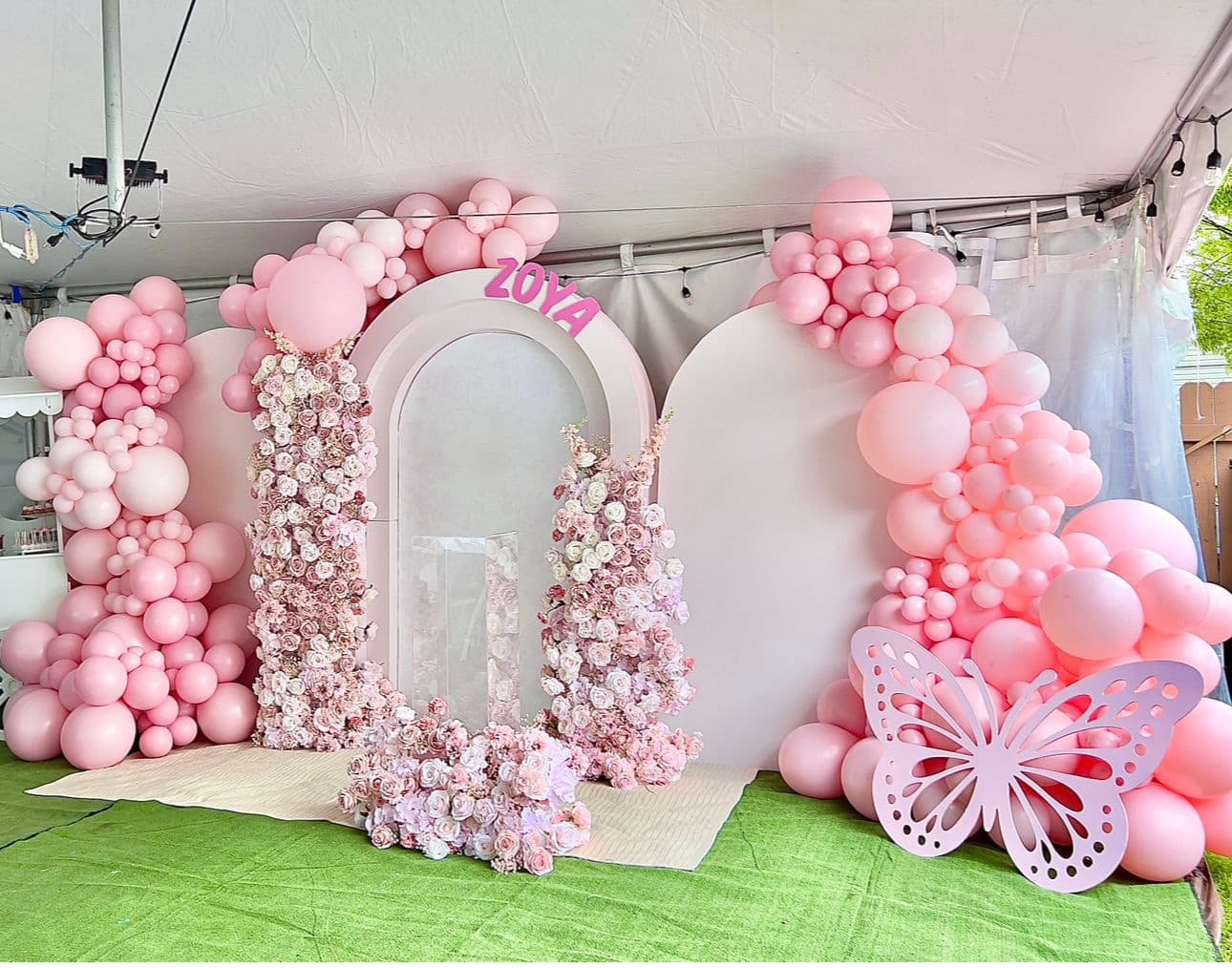 Modern celebration with sculptural balloon decor styled by Big Little Creations, Vancouver area